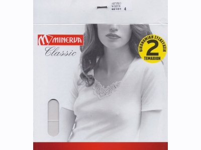 SHIRT FOR WOMEN SHORT SLEEVE WITH LACE MINERVA 92101  DOUBLE PAC [MINERVA 92101]